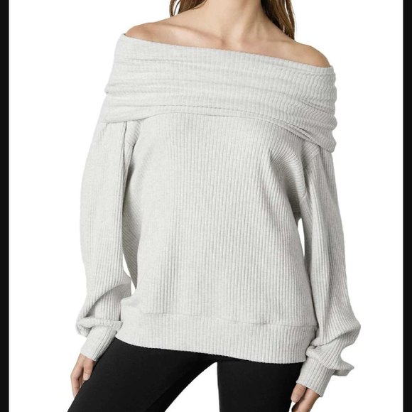 VELVET By Graham & Spencer Womens Gray Cowl Neck Ribbed Pullover Sweater XS NWT - Picture 2 of 11